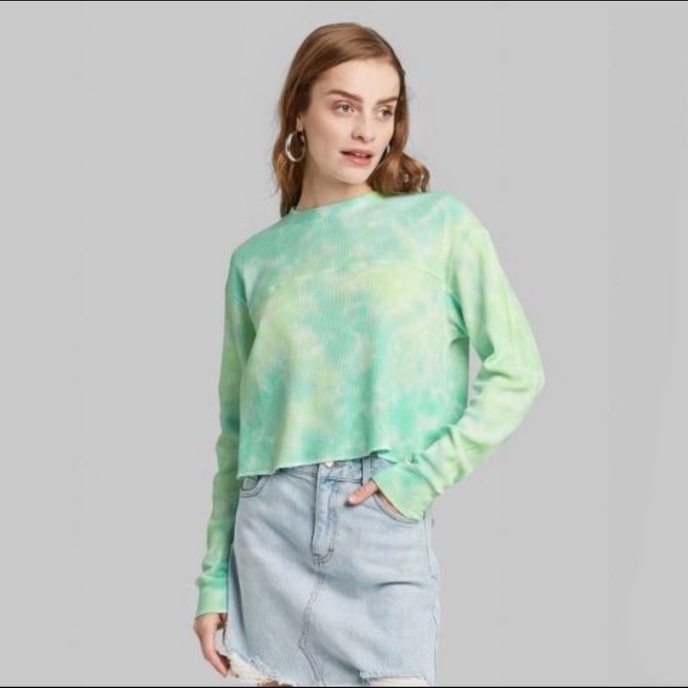 Wild Fable green and blue tie dye crop top size juniors  XXL.